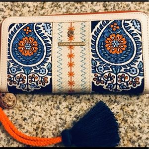 Spartina 449 Orange and blue Floral wallet